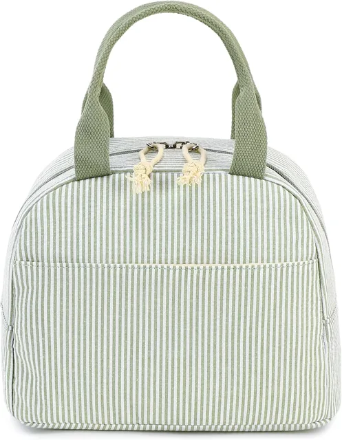 Sage stripe insulated lunch bag — product view 8