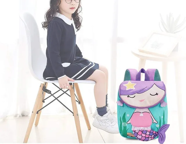 Purple 3D toddler backpack — product view 3