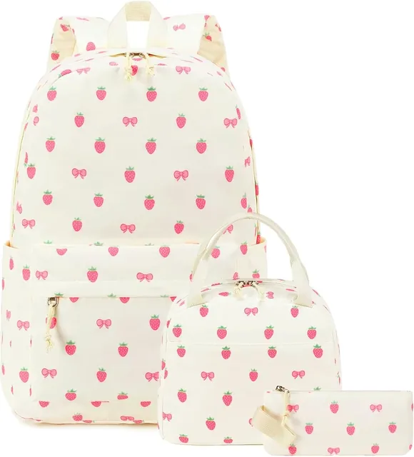 Strawberry bow school set — selected front view